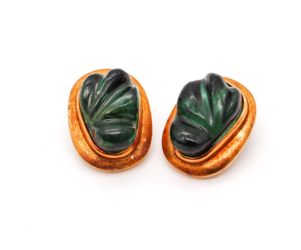 BURLE MARX 1970 Forma Livre Pair Of Earrings In 18Kt Gold With Tourmalines