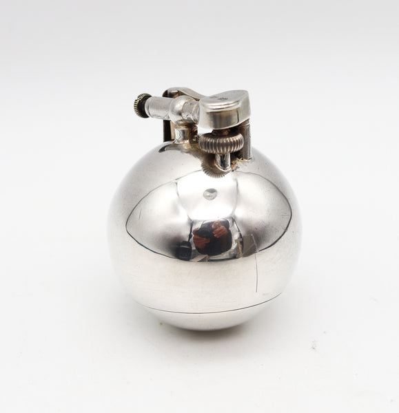 DUNHILL London 1929 Ball Desk Petrol Lighter In Solid .925 Sterling Silver