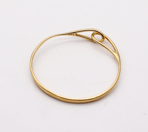 TIFFANY & CO. Modernist Double Lock Bangle Bracelet In Solid 18Kt Yellow Gold