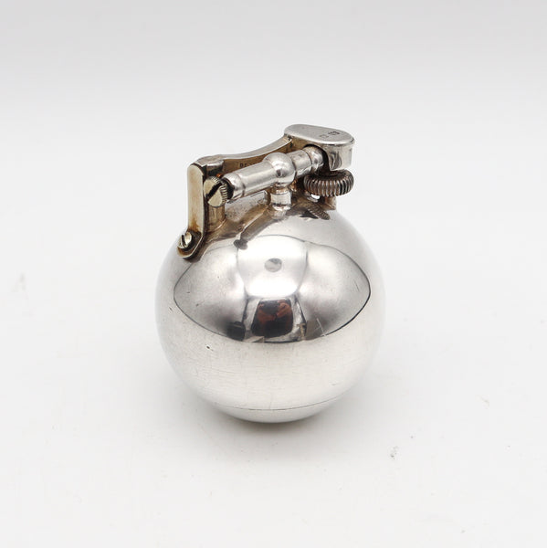 DUNHILL London 1929 Ball Desk Petrol Lighter In Solid .925 Sterling Silver