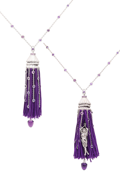 BOUCHERON Paris Exquises Confidences Necklace In 18Kt Gold Sapphires & Diamonds