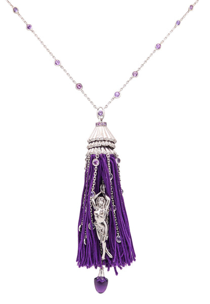 BOUCHERON Paris Exquises Confidences Necklace In 18Kt Gold Sapphires & Diamonds