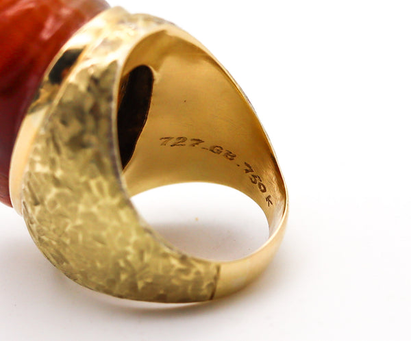 BURLE MARX 1970 Forma Livre Cocktail Ring In 18Kt Yellow Gold With Carved Agate