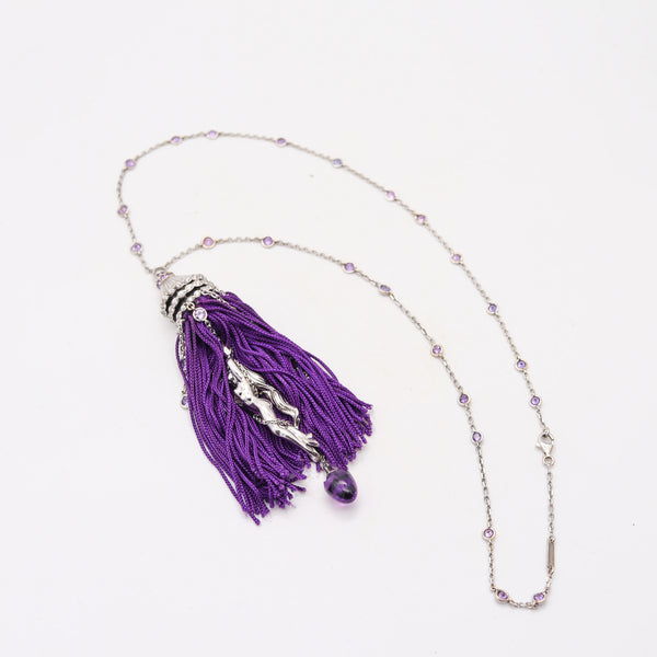 BOUCHERON Paris Exquises Confidences Necklace In 18Kt Gold Sapphires & Diamonds