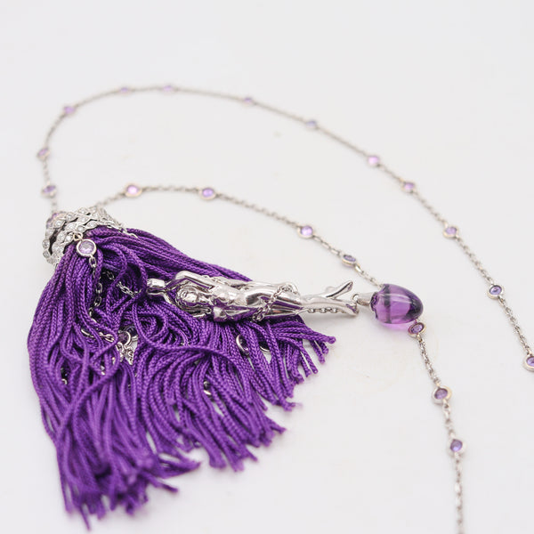 BOUCHERON Paris Exquises Confidences Necklace In 18Kt Gold Sapphires & Diamonds
