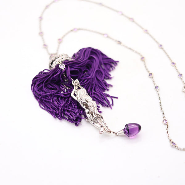 BOUCHERON Paris Exquises Confidences Necklace In 18Kt Gold Sapphires & Diamonds