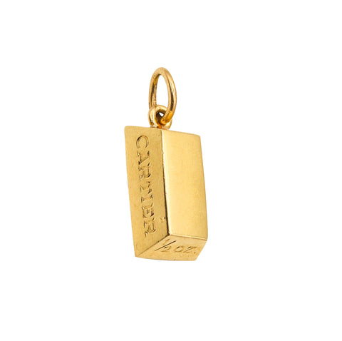 CARTIER Paris 1970 1/2 Ounce Rectangular Ingot Pendant In Solid 18Kt Yellow Gold