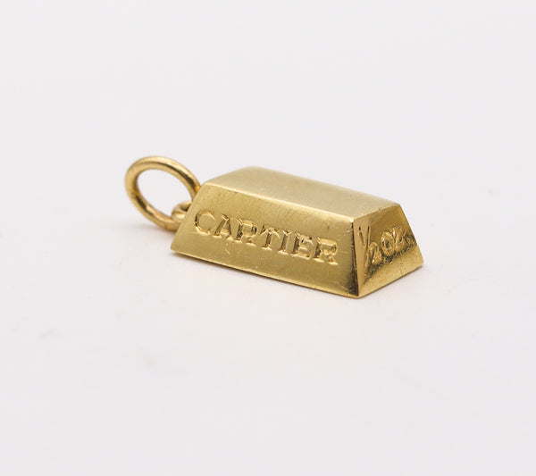 CARTIER Paris 1970 1/2 Ounce Rectangular Ingot Pendant In Solid 18Kt Yellow Gold