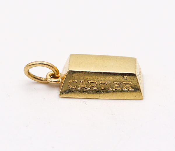 CARTIER Paris 1970 1/2 Ounce Rectangular Ingot Pendant In Solid 18Kt Yellow Gold