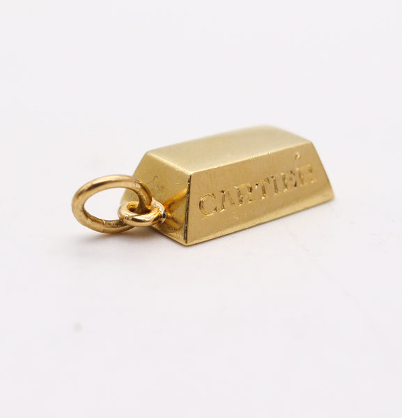 CARTIER Paris 1970 1/2 Ounce Rectangular Ingot Pendant In Solid 18Kt Yellow Gold