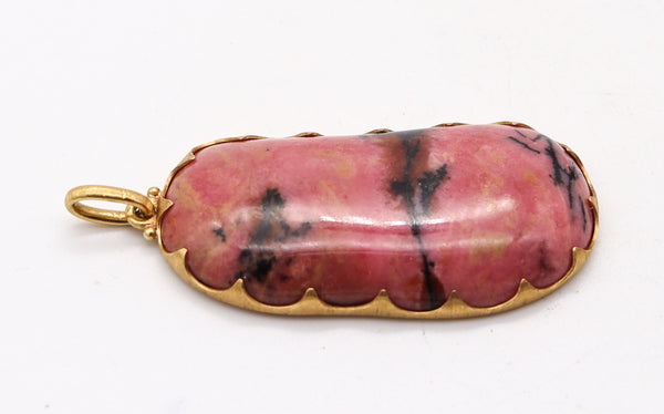 BUCCELLATI 1960 Milano Vintage Pendant In 18Kt Yellow Gold With Rhodochrosite