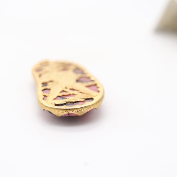 BUCCELLATI 1960 Milano Vintage Pendant In 18Kt Yellow Gold With Rhodochrosite