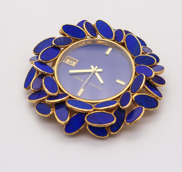AUGUSTIN JULIA PLANA 1960 Pendant-Travel Watch In Solid 18kt Gold With Lapis