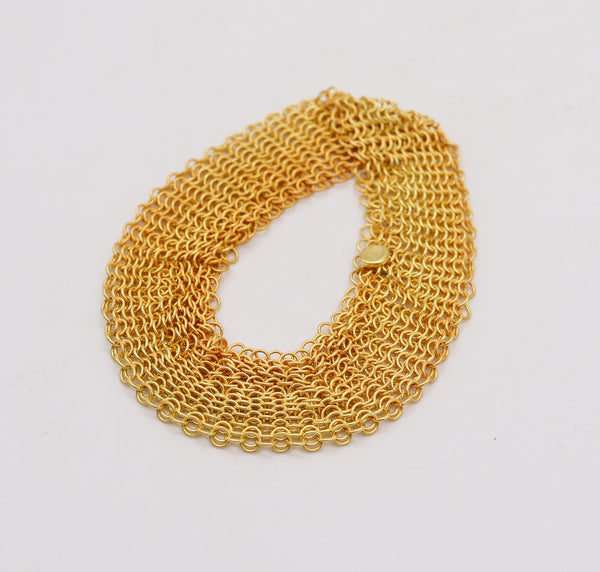 -Tiffany & Co. 1982 Elsa Peretti Mesh Bracelet in 18Kt Gold Vermeil Over Sterling