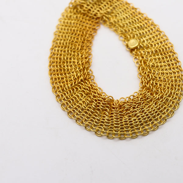 -Tiffany & Co. 1982 Elsa Peretti Mesh Bracelet in 18Kt Gold Vermeil Over Sterling