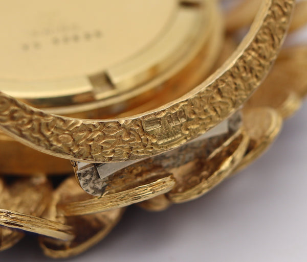 AUGUSTIN JULIA PLANA 1960 Pendant-Travel Watch In Solid 18kt Gold With Lapis