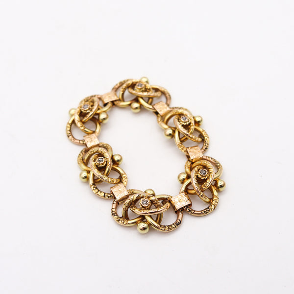 -Austro Hungarian 1880 Budapest Victorian Links Bracelet In 18Kt Yellow Gold