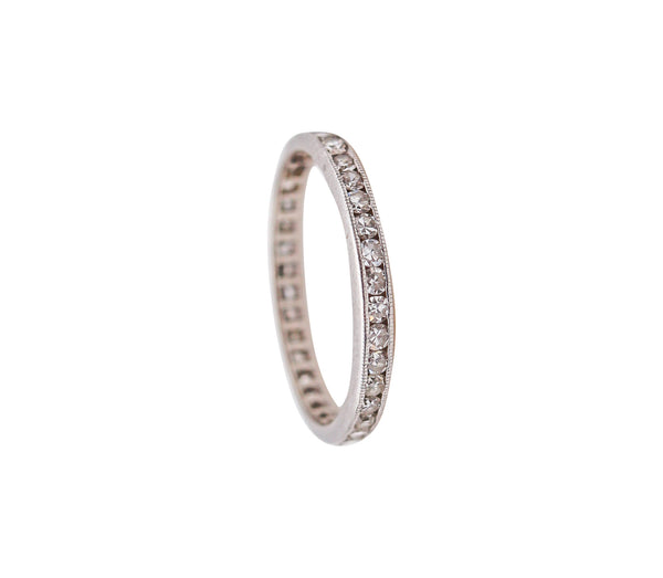 ART DECO 1925 Eternity Band Ring In Platinum With European White Diamonds