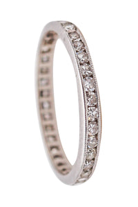 ART DECO 1925 Eternity Band Ring In Platinum With European White Diamonds