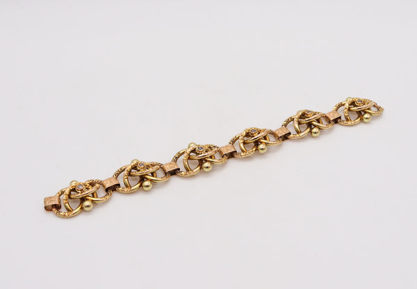 -Austro Hungarian 1880 Budapest Victorian Links Bracelet In 18Kt Yellow Gold