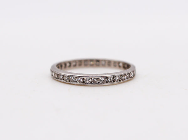 ART DECO 1925 Eternity Band Ring In Platinum With European White Diamonds