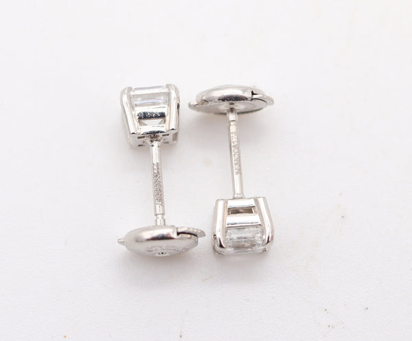 TIFFANY & CO. Gia Certified 2.01 Cwt D VVS-1 Diamonds Studs Earrings In Platinum