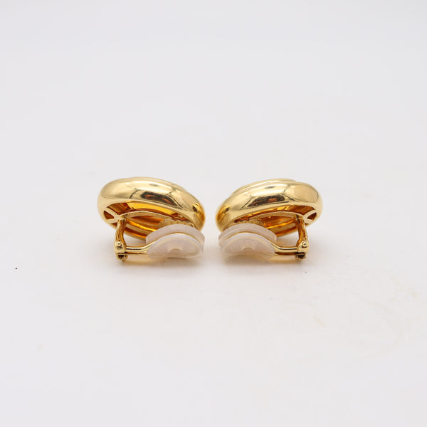 TIFFANY & CO. 1980 Paloma Picasso Clips Earrings In 18Kt Yellow Gold With Citrines