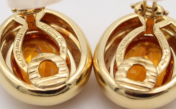 TIFFANY & CO. 1980 Paloma Picasso Clips Earrings In 18Kt Yellow Gold With Citrines
