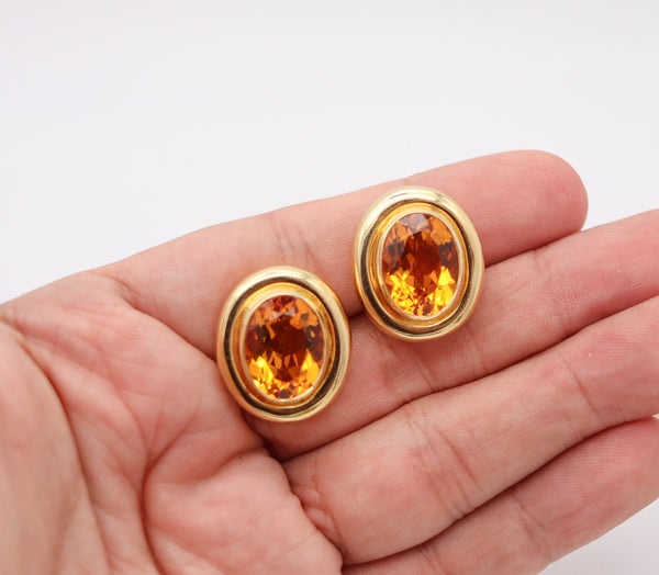 TIFFANY & CO. 1980 Paloma Picasso Clips Earrings In 18Kt Yellow Gold With Citrines
