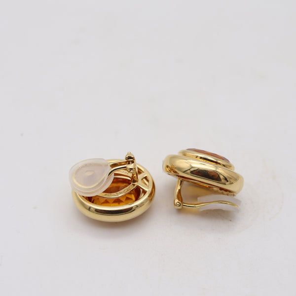 TIFFANY & CO. 1980 Paloma Picasso Clips Earrings In 18Kt Yellow Gold With Citrines