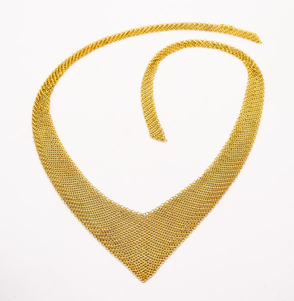 TIFFANY & CO. 1980 Elsa Peretti Draped Mesh Necklace in 18Kt Gold Vermeil On Silver