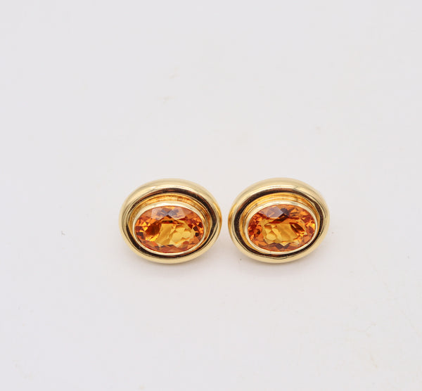 TIFFANY & CO. 1980 Paloma Picasso Clips Earrings In 18Kt Yellow Gold With Citrines