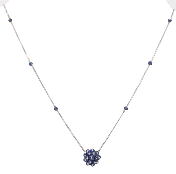 CARTIER Art-Deco 1938 Certified Necklace In Platinum With Diamonds & Sapphires