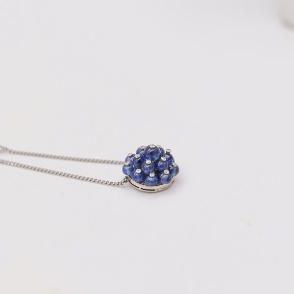 CARTIER Art-Deco 1938 Certified Necklace In Platinum With Diamonds & Sapphires