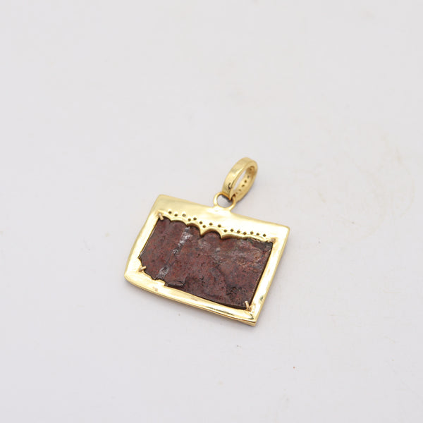 BYZANTINE 1650 Orthodox Medal In Copper 18Kt Vermeil Sterling And Diamonds