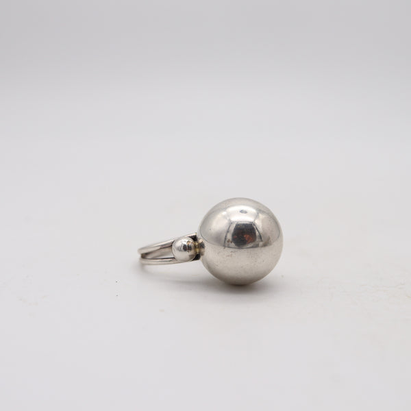 ART-DECO 1935 European Sculptural Cocktail Ring In .925 Sterling Silver