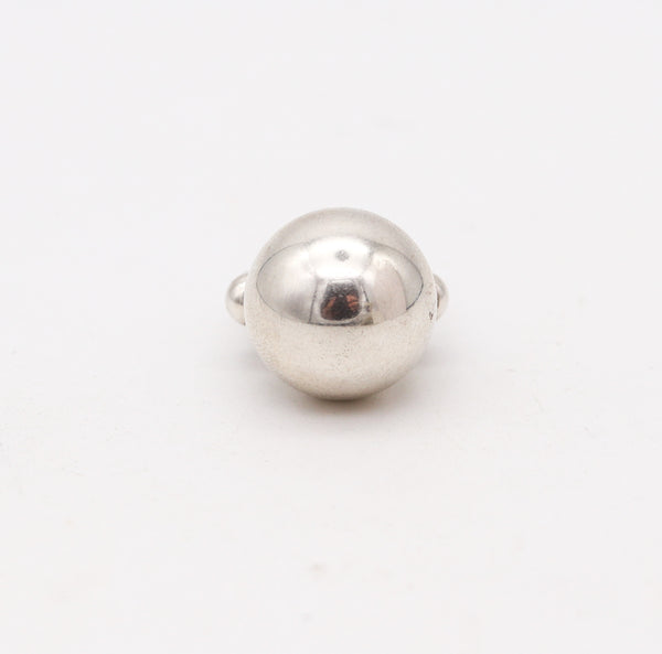 ART-DECO 1935 European Sculptural Cocktail Ring In .925 Sterling Silver