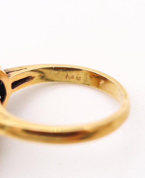 ART-NOUVEAU 1890 American Ring With Hermes Portrait In 14Kt Yellow Gold