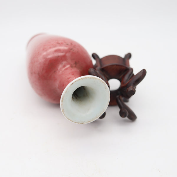 QING DYNASTY 18-19th Century Kangxi Antique Chinese Peach Bloom Porcelain Vase