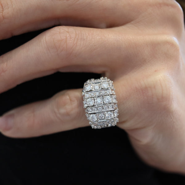 BVLGARI Modernist Cocktail Ring In 18Kt White Gold With 4.16 Ctw Diamonds