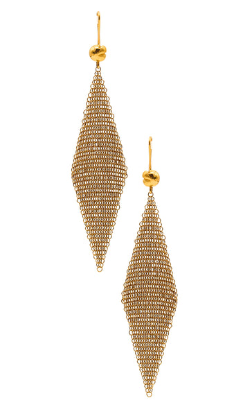 TIFFANY & CO. By Elsa Peretti Long Drop Mesh Earrings In 18Kt Yellow Gold