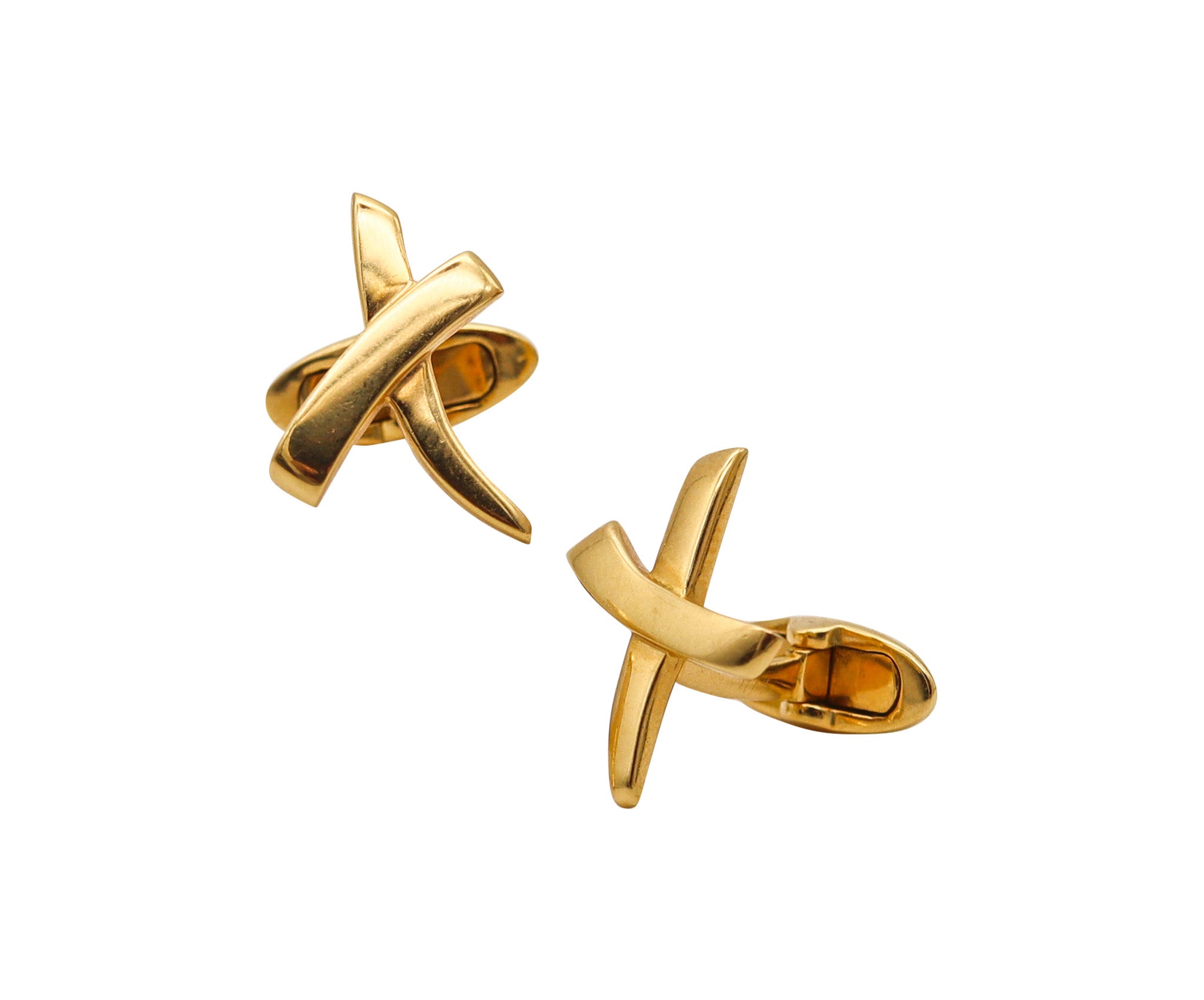 TIFFANY & CO. By Paloma Picasso Pair Of Graffiti X Cufflinks In 18Kt Yellow Gold