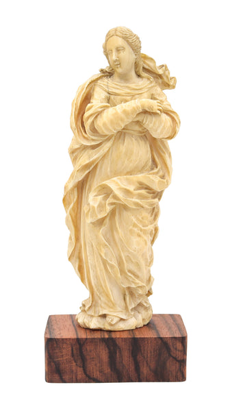 SPANISH SCHOOL 1775 Baroque Carved Sculpture Of Virgin Immaculata Madonna