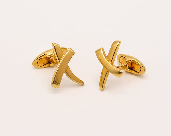 TIFFANY & CO. By Paloma Picasso Pair Of Graffiti X Cufflinks In 18Kt Yellow Gold