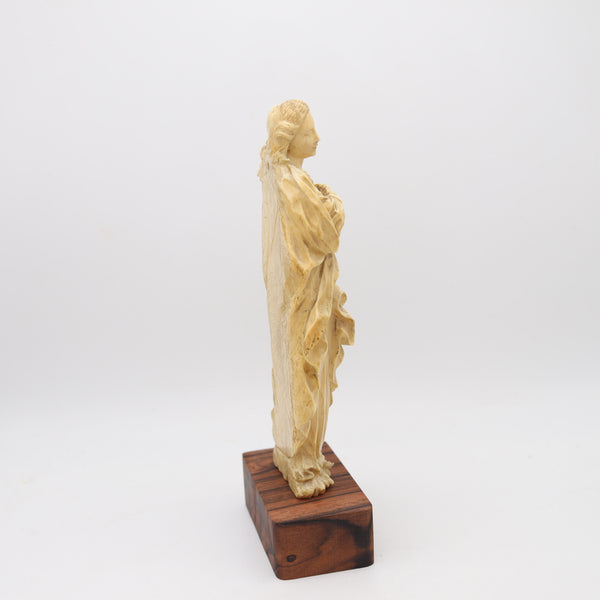 SPANISH SCHOOL 1775 Baroque Carved Sculpture Of Virgin Immaculata Madonna