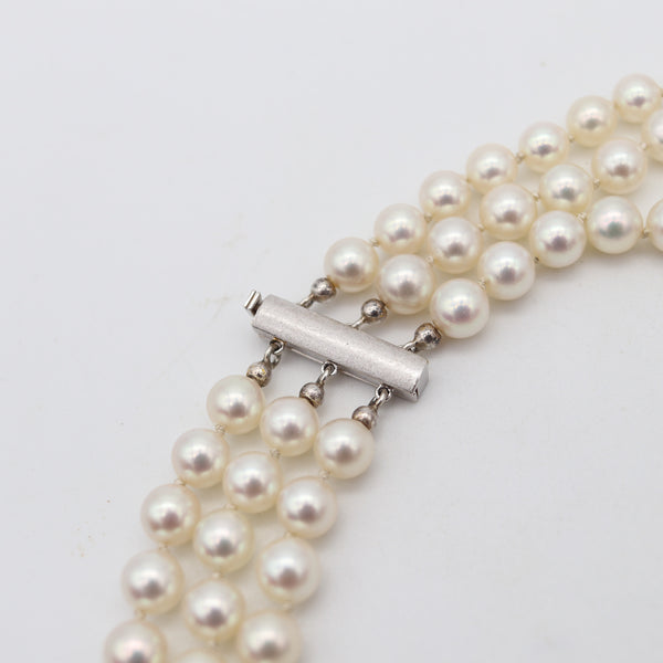 GARRARD & CO. Pearls Necklace 18Kt Gold With 7.42 Cts Diamonds & GIA Burmese Ruby