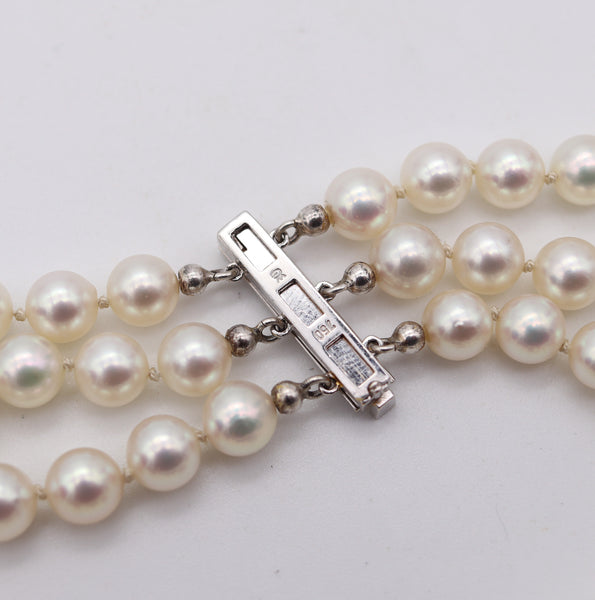GARRARD & CO. Pearls Necklace 18Kt Gold With 7.42 Cts Diamonds & GIA Burmese Ruby