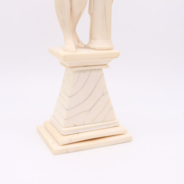 CONTINENTAL 19th Century Antique Carved Sculpture Of Standing Naked Venus