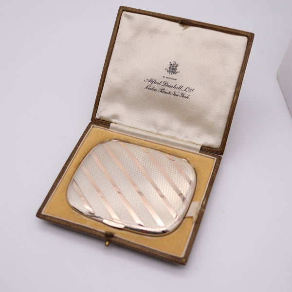ALFRED DUNHILL 1921-28 Art Deco Pocket Box In Gold & .925 Sterling Silver