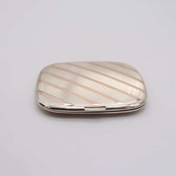 ALFRED DUNHILL 1921-28 Art Deco Pocket Box In Gold & .925 Sterling Silver